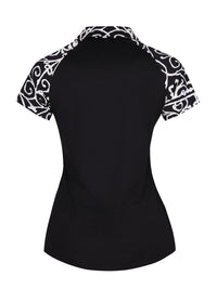 Dolcezza short sleeved top - Black Bali Redux