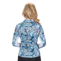Nancy Lopez Blast 1/4 zip Long Sleeved - Flow White
