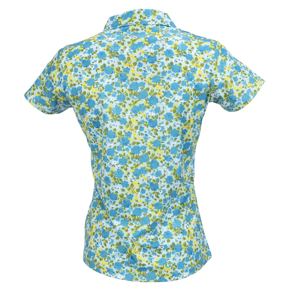 Nancy Lopez Bloom short sleeved polo - Ice Multi