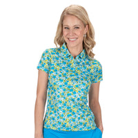Nancy Lopez Bloom short sleeved polo - Ice Multi
