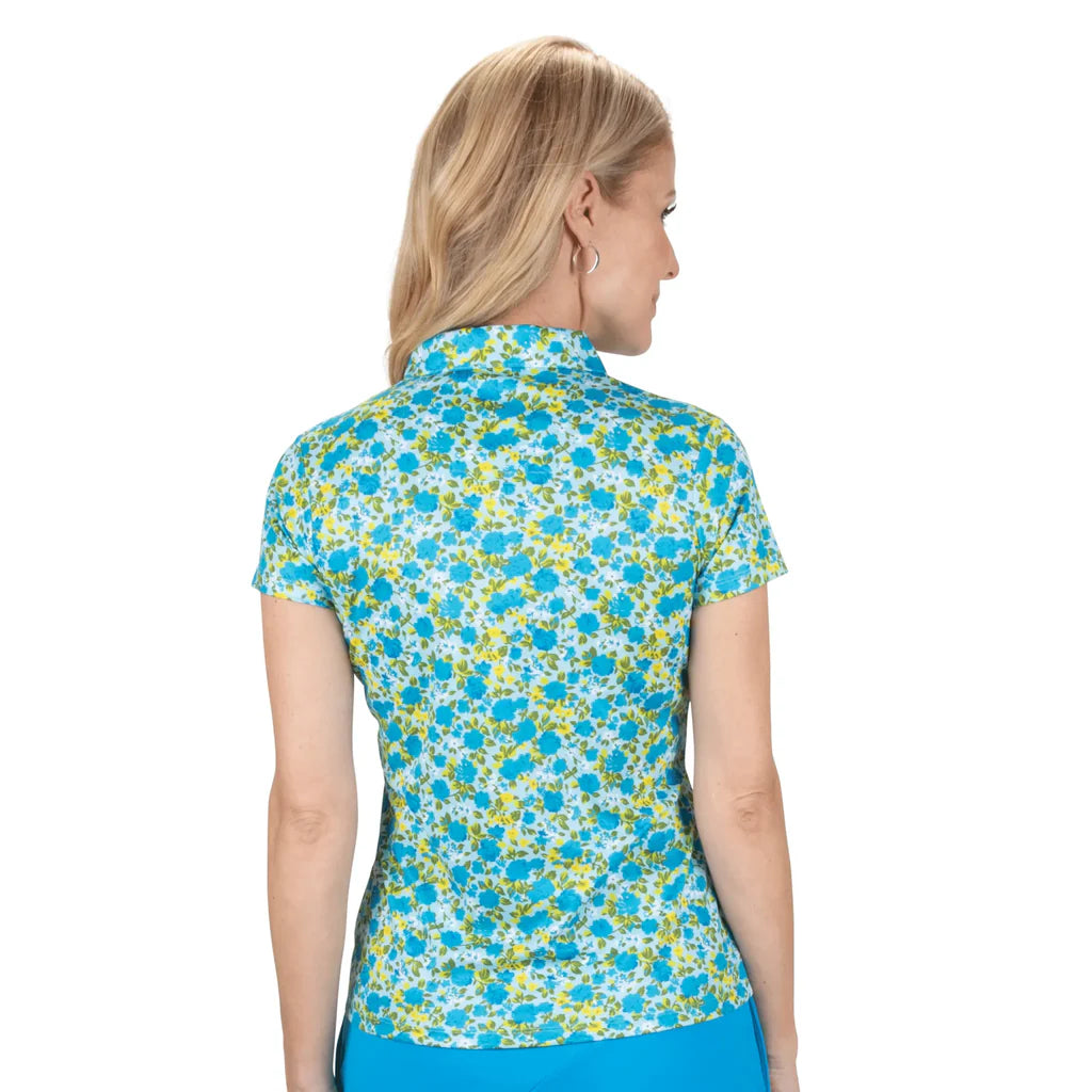 Nancy Lopez Bloom short sleeved polo - Ice Multi