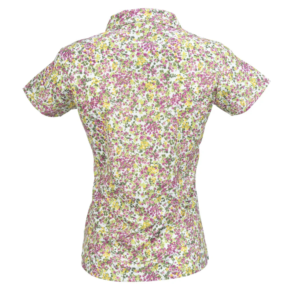 Nancy Lopez Bloom short sleeved polo - White multi floral