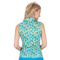 Nancy Lopez Bloom sleeveless polo - Ice Multi