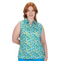 Nancy Lopez Bloom sleeveless polo - Ice Multi
