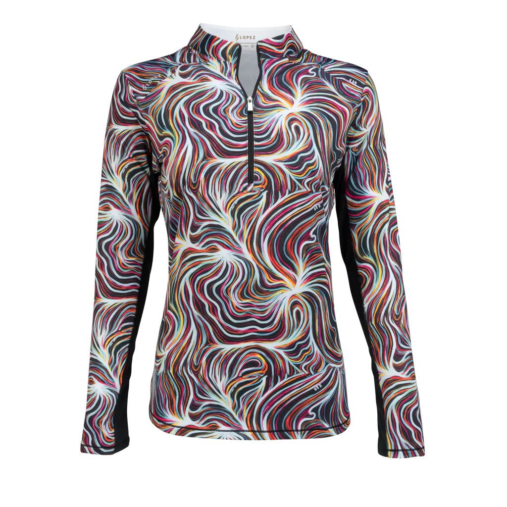 Nancy Lopez Blast 1/4 zip Long Sleeved  - Flow Black
