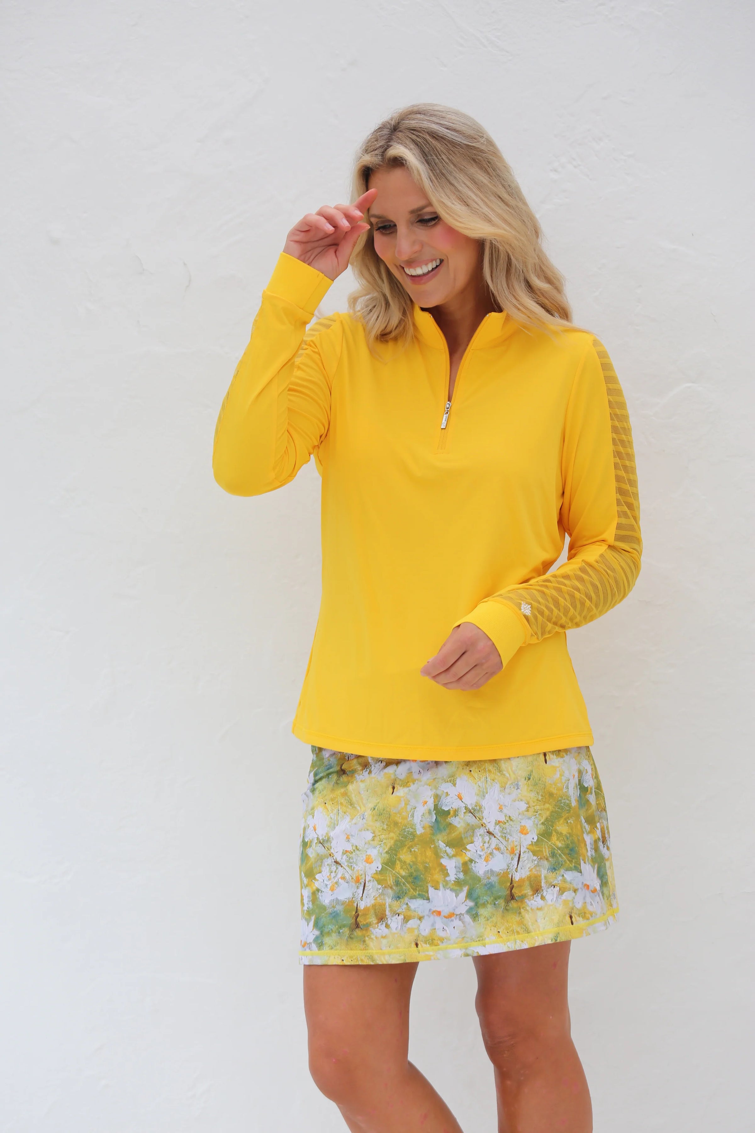 Famara Sheer Long Sleeved Top - Marigold
