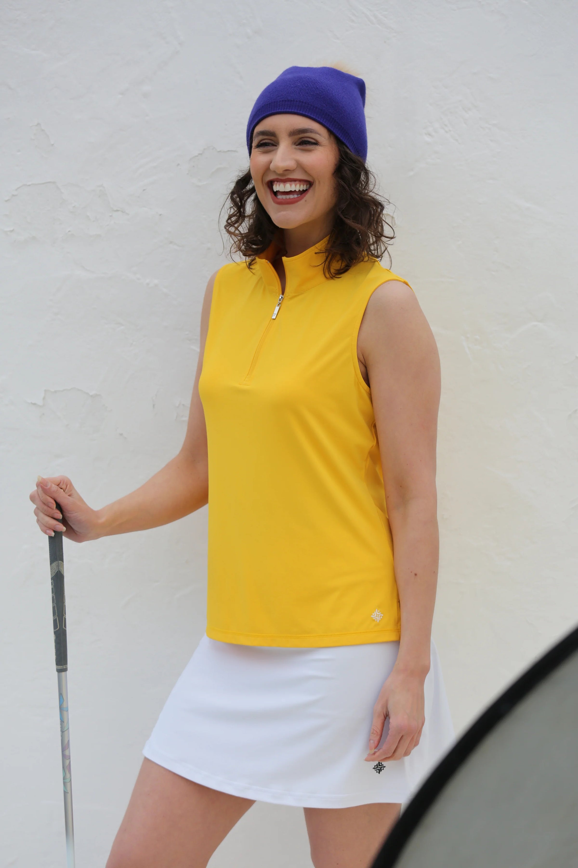Famara Mock Sleeveless Top - Marigold