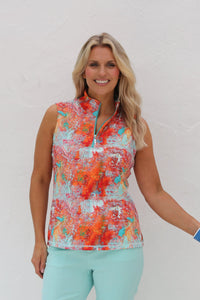 Famara Art Sleeveless Top - Zanzibar