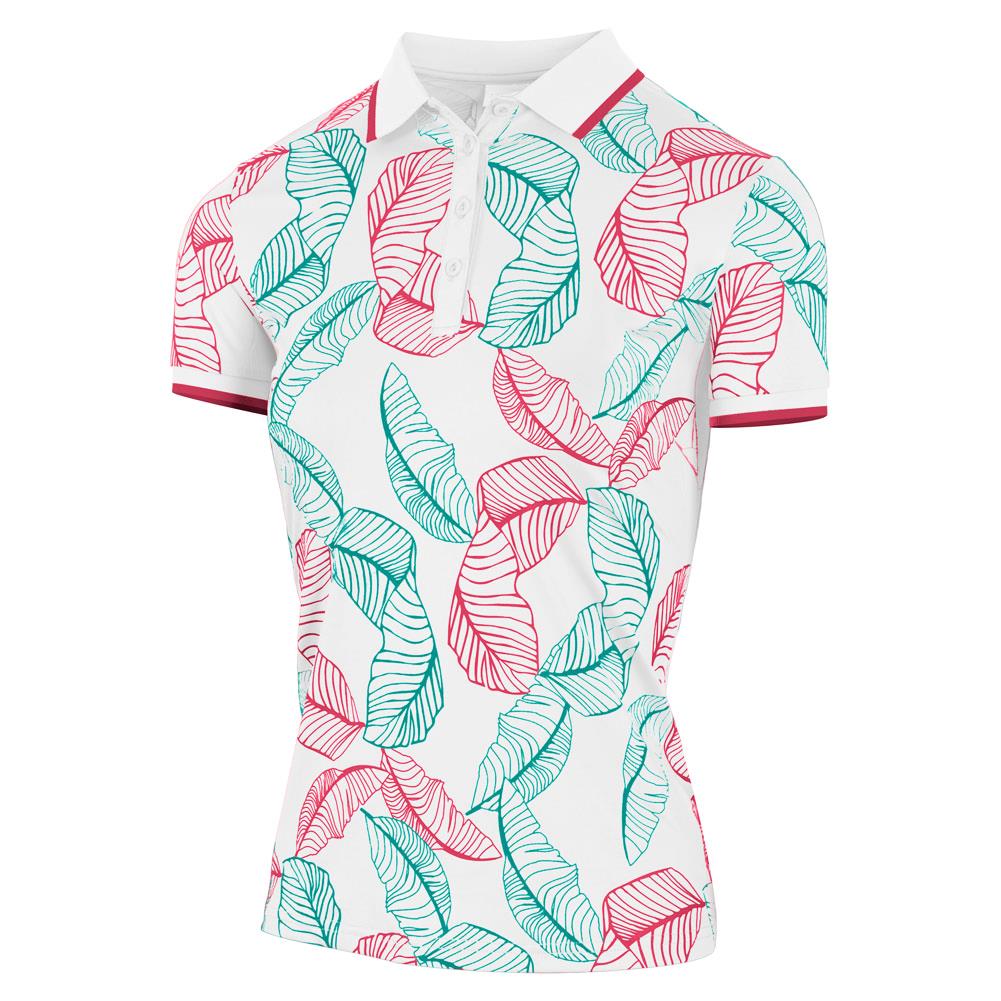 Island Green short sleeved polo leaf print – Les Lou at Suitably