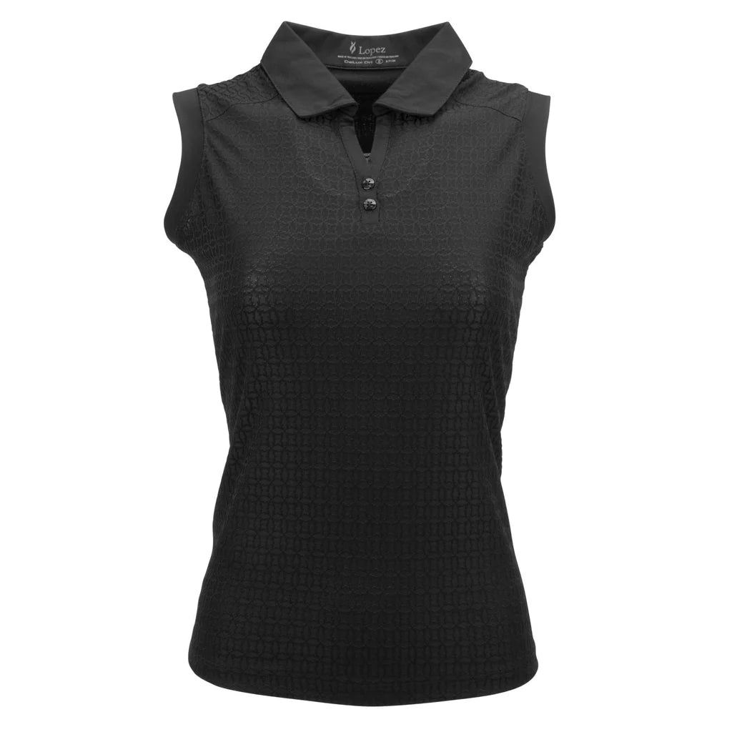 Nancy Lopez Journey Sleeveless Polo - Black