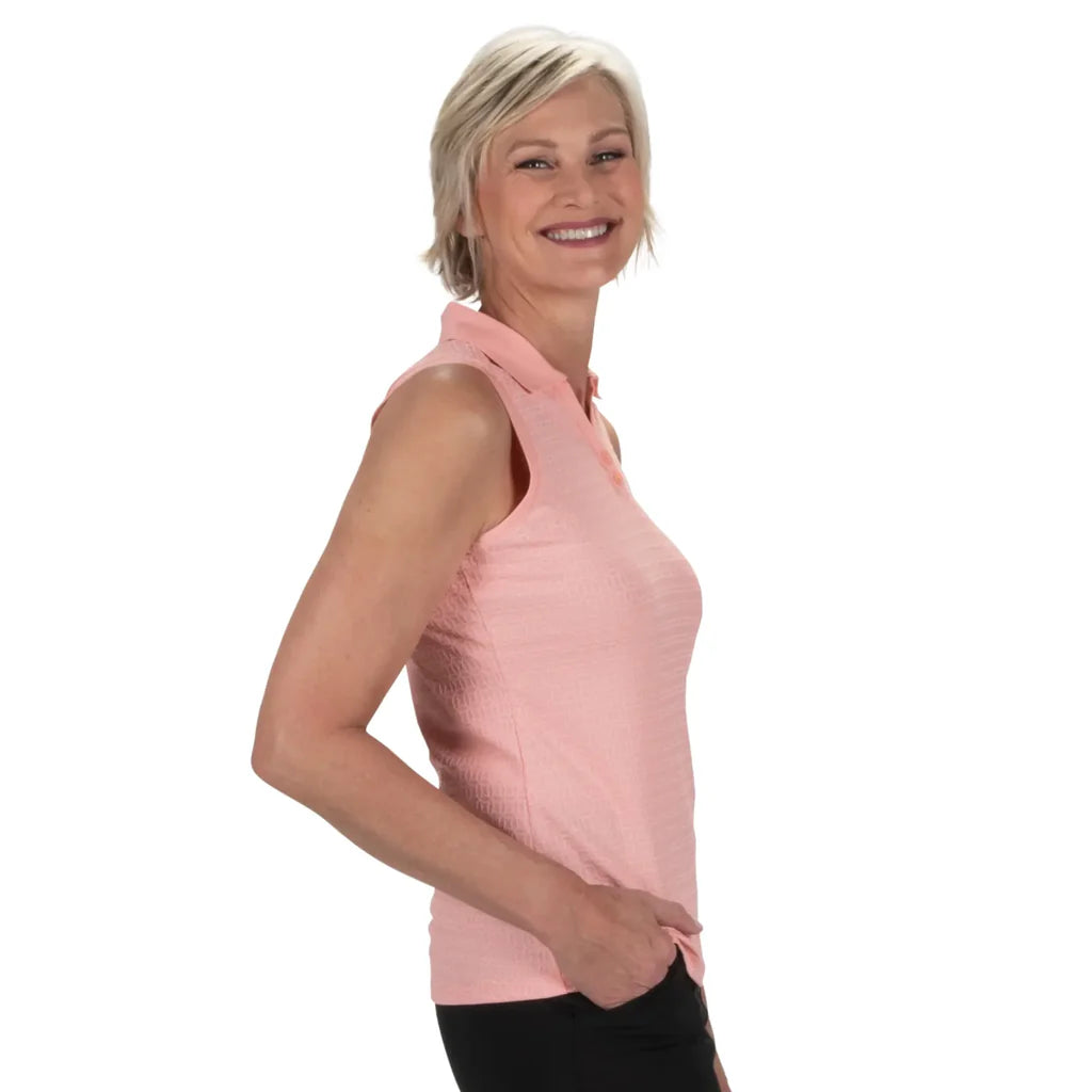 Nancy Lopez Journey Sleeveless Polo - Quartz Pink