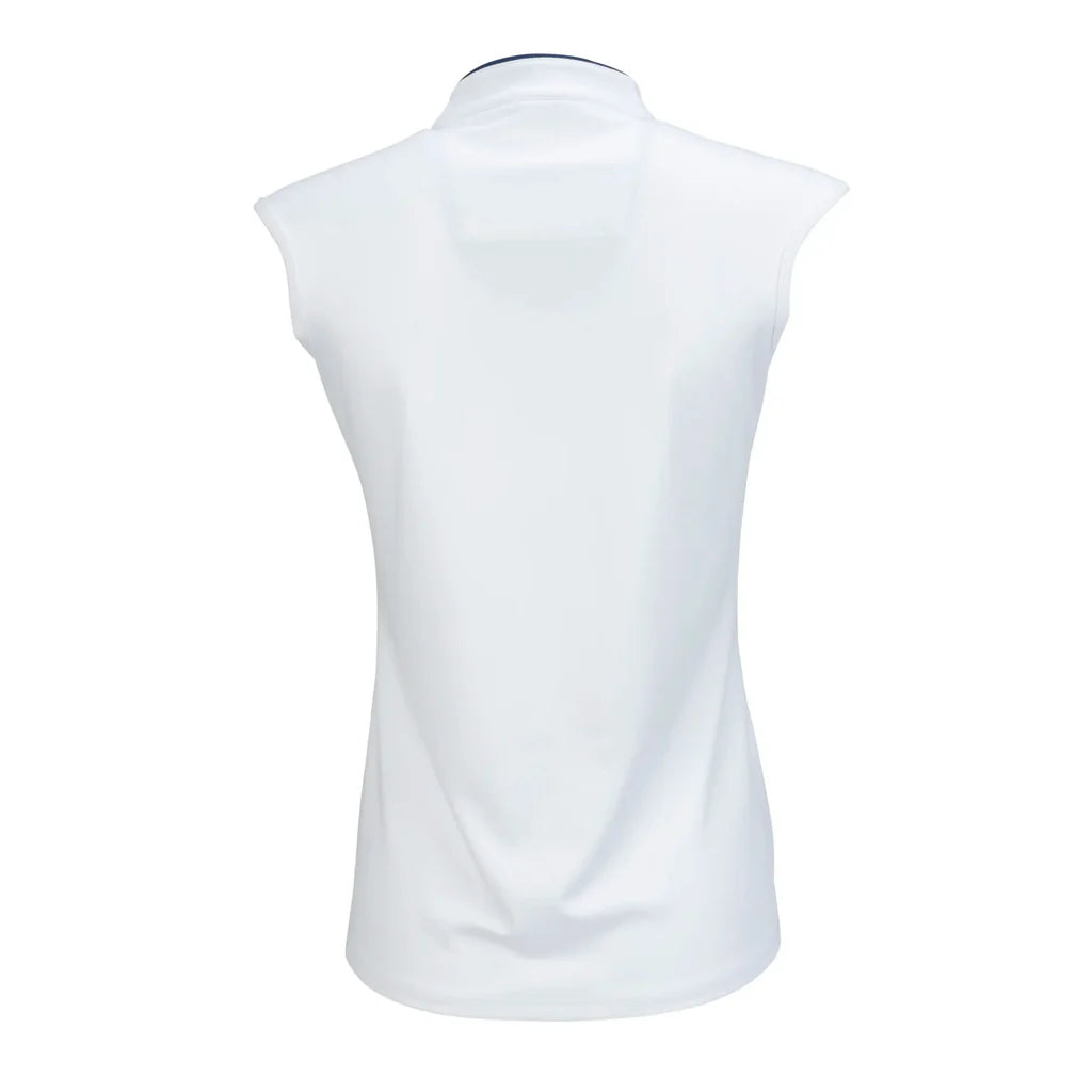 Nancy Lopez Fractal sleeveless polo - White Multi