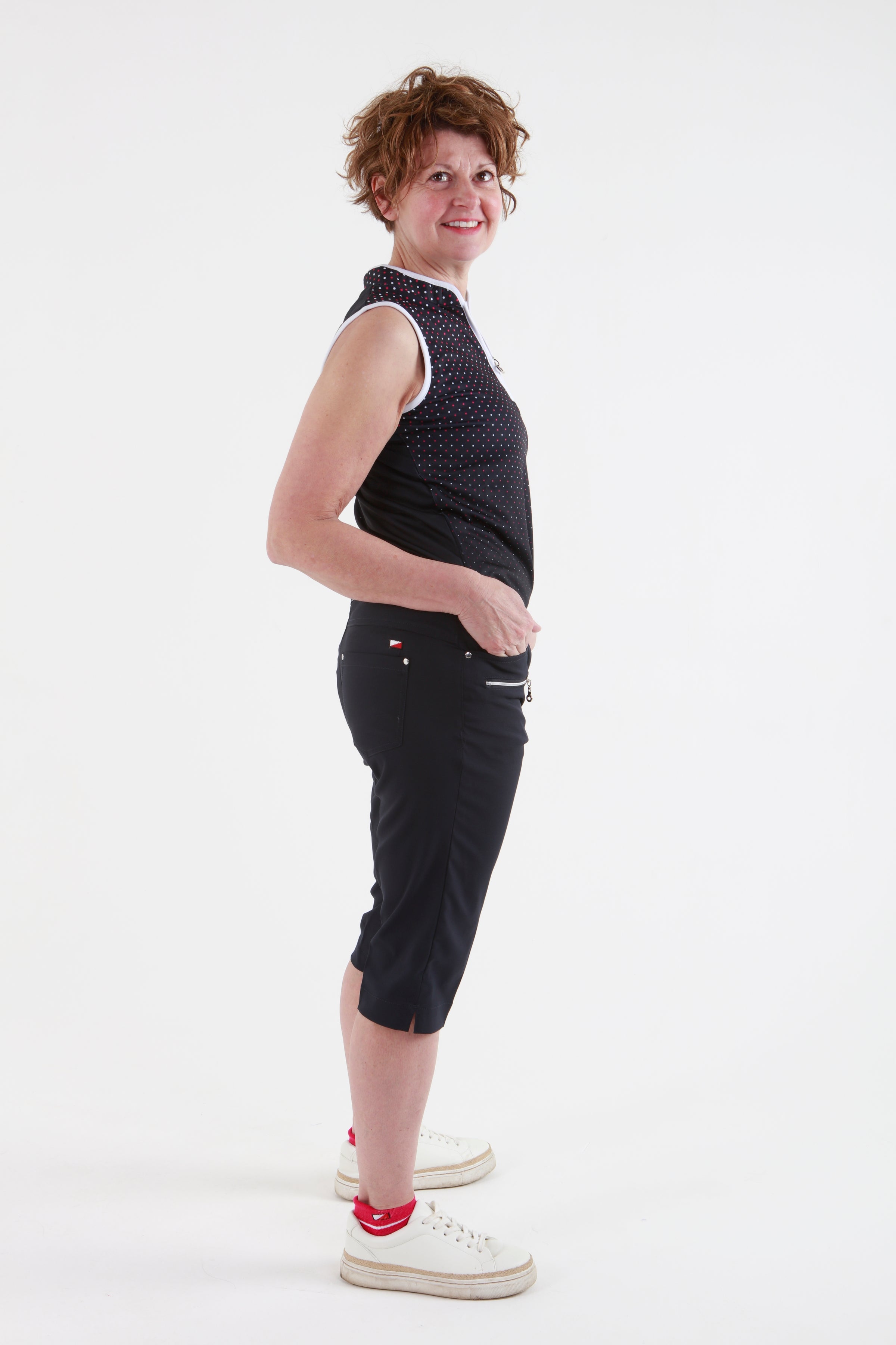 Navy City Shorts for lady golfers are the most popular shorts by far.  If you are looking for golf clothes for women then look at these fashionable, stylish light grey ladies golf shorts. Matched with the JRB Ladies Golf shirts in various stunning designs and you will look amazing when out playing your Daily Sports.