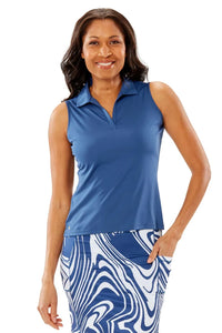 Nancy Lopez Legacy sleeveless polo - Navy