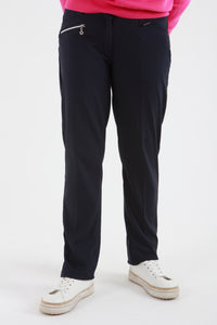 Such a comfortable fit for the ladies golf season. Ladies Golf trousers in a stylish navy are perfect for your ladies golfing wardrobe.    Matched with the JRB Ladies Golf shirts in various stunning designs and you will look amazing when out doing your Daily Sports.