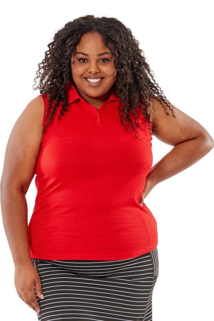 Plus size women's sleeveless polo shirts online