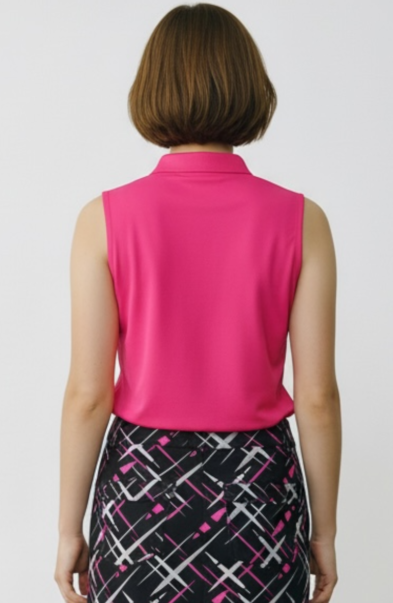 JRB Pique Sleeveless Polo - Rose Pink