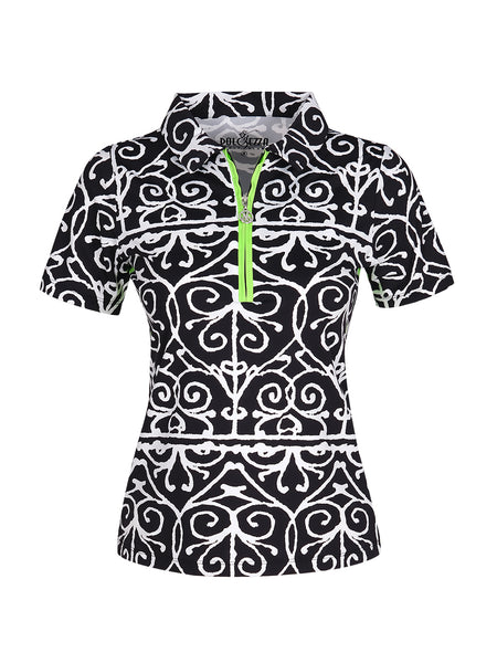 Dolcezza short sleeved top - Black Bali Redux