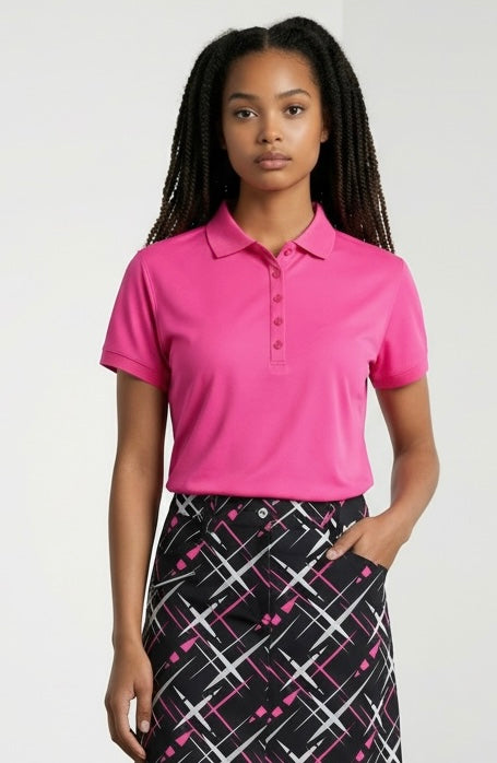 JRB Pique Short Sleeved Polo - Rose Pink