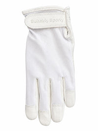 Suitably Sporty Leather Sun Glove - White (left hand)