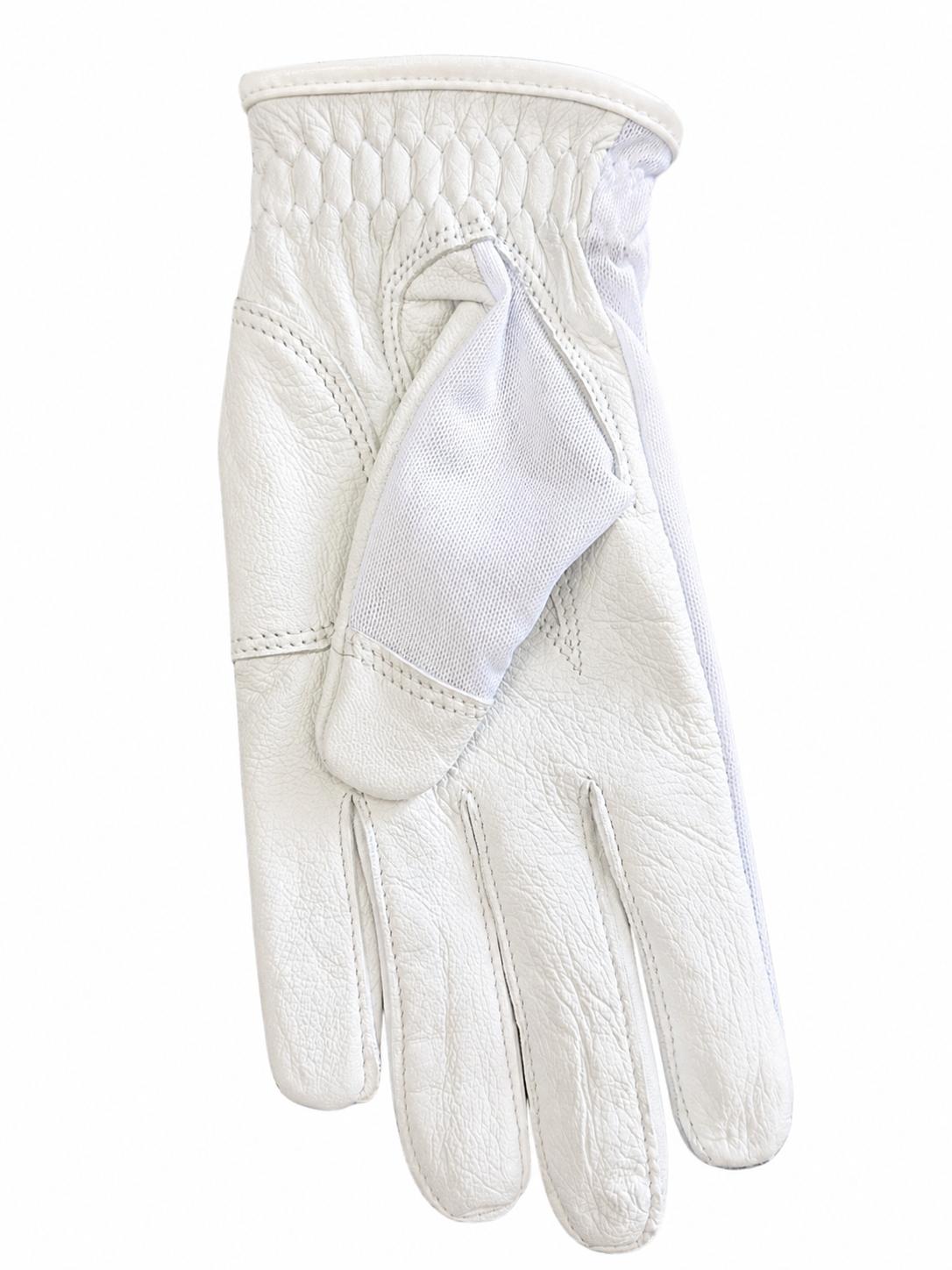 Suitably Sporty Leather Sun Glove - White (left hand)