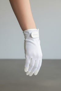 Suitably Sporty Leather Sun Glove - White (right hand)