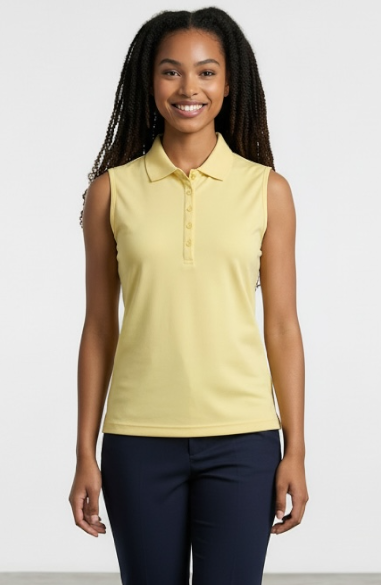 JRB Pique Sleeveless Polo - Mellow Yellow