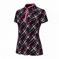 JRB Short Sleeved Polo - Black with Cross Print