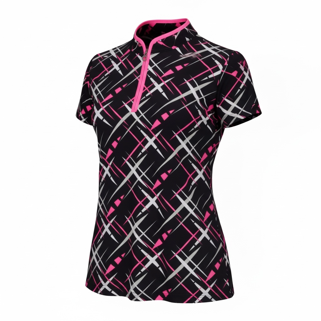 JRB Short Sleeved Polo - Black with Cross Print