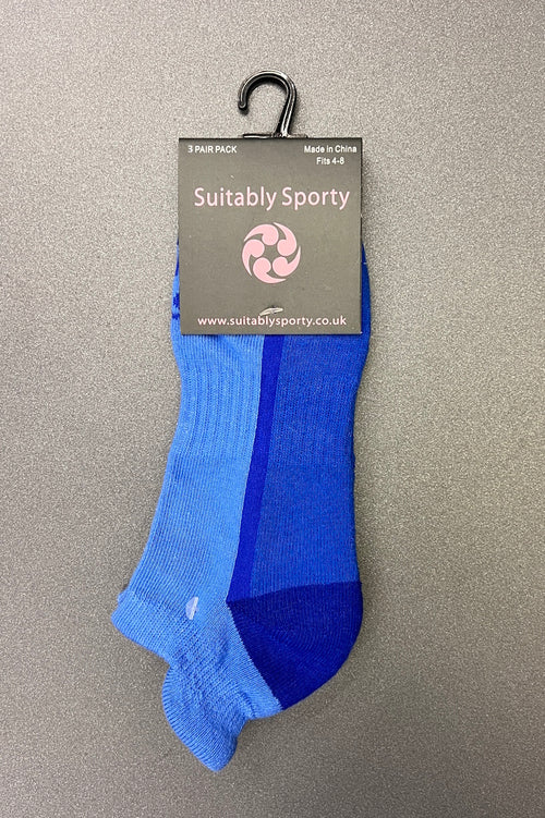 Suitably Sporty sports socks (3 pair pack) - Blues