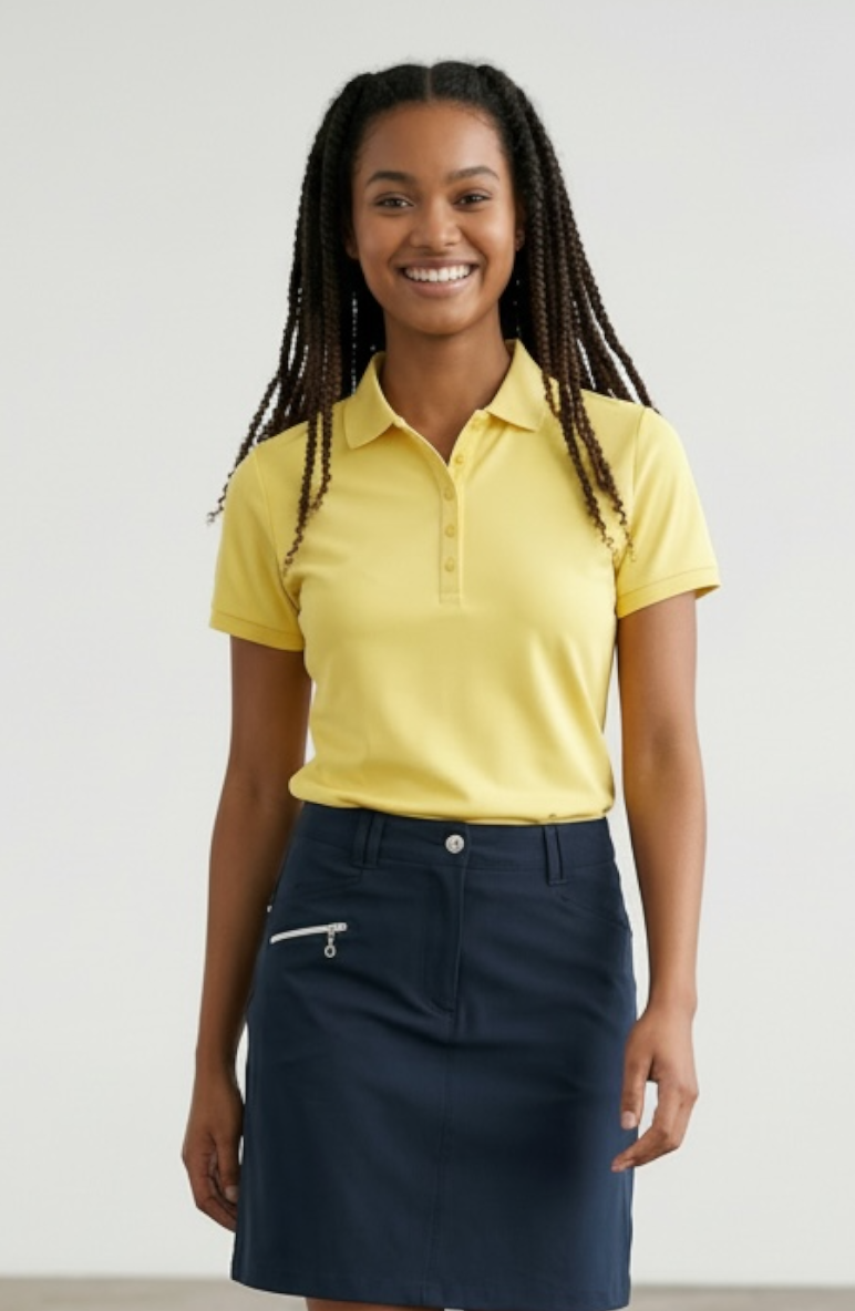 JRB Pique Short Sleeved Polo - Mellow Yellow