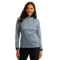 Island Green Hexagon Print 1/4 Zip - Blue