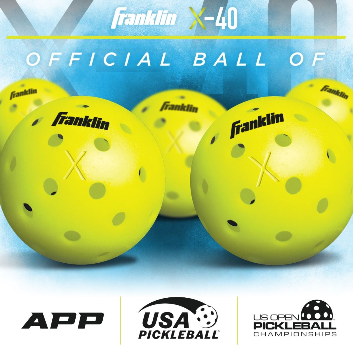 Franklin Sports outdoor X-40 pickleball balls (pack of 100
