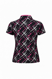 JRB Short Sleeved Polo - Black with Cross Print