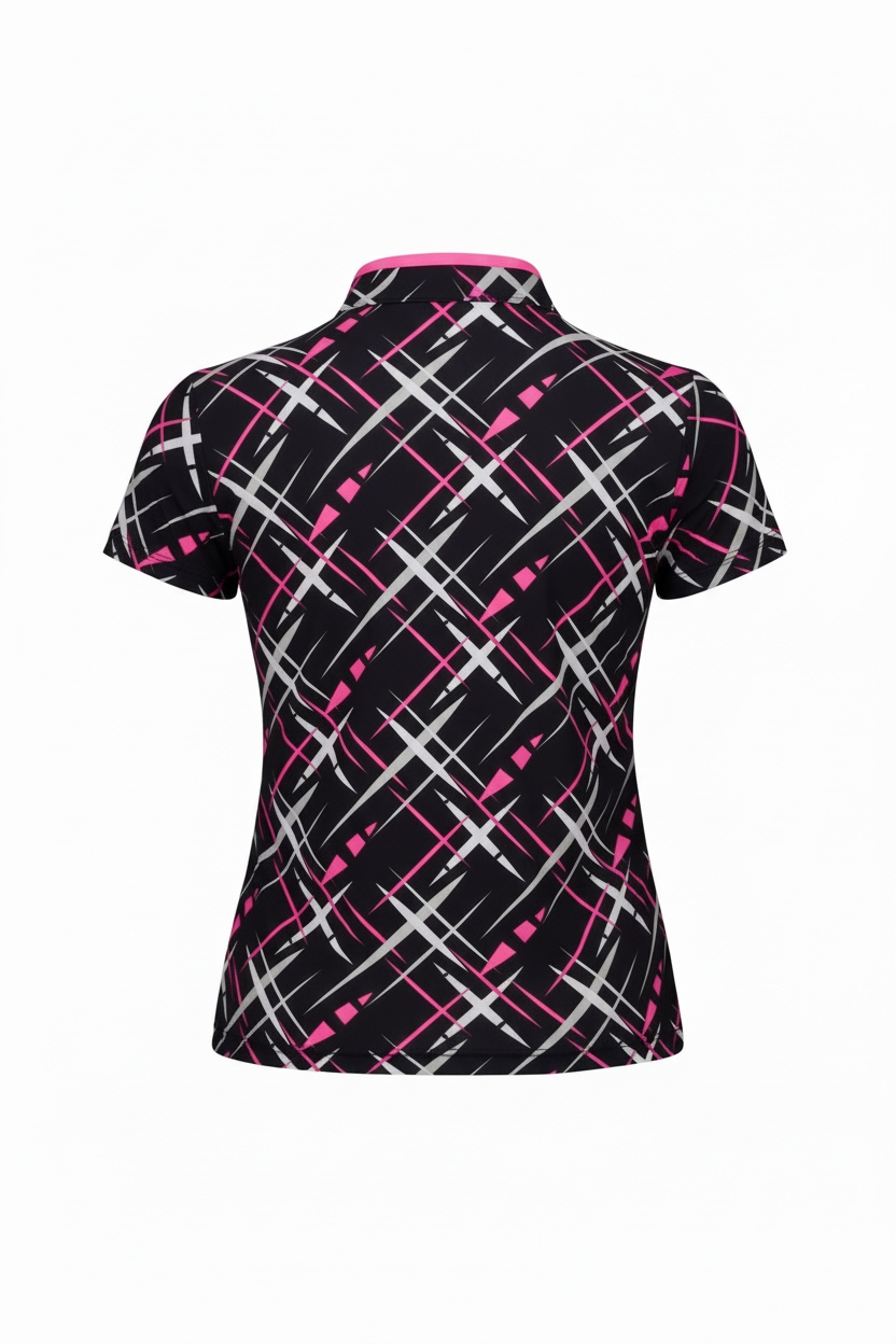 JRB Short Sleeved Polo - Black with Cross Print
