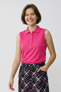 JRB Pique Sleeveless Polo - Rose Pink
