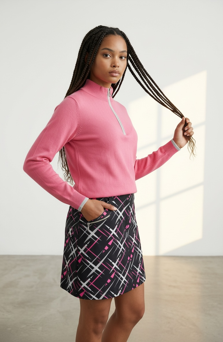 JRB Sweater (1/4 zipped) - Rose Pink
