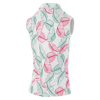 Island Green sleeveless polo leaf print