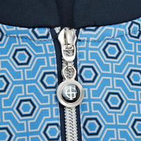 Island Green Hexagon Print 1/4 Zip - Blue