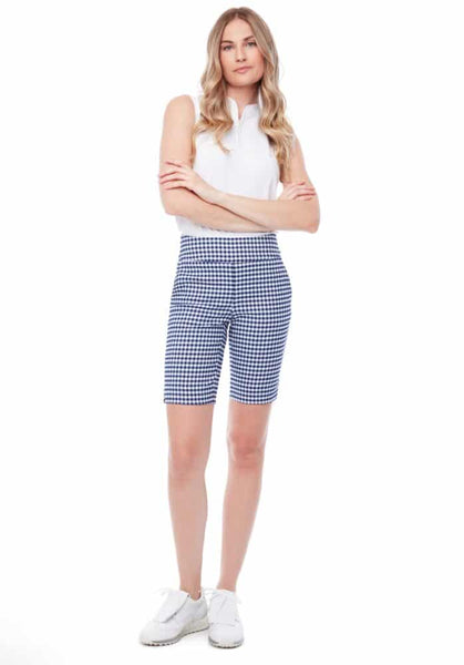 Swing Control shorts (10") - Gingham navy
