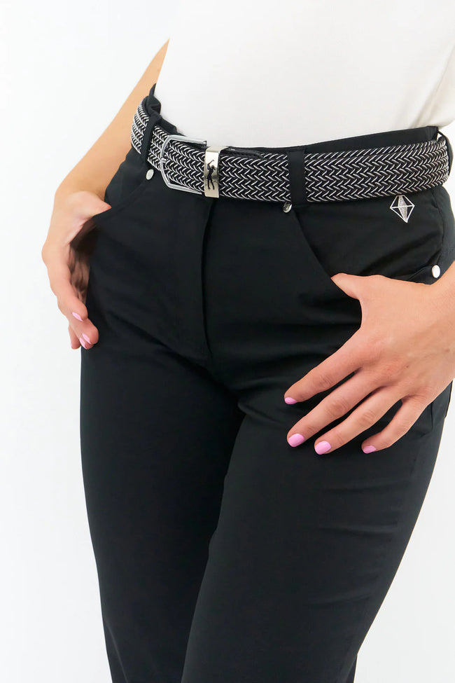Two tone Woven golf belt - Black and White