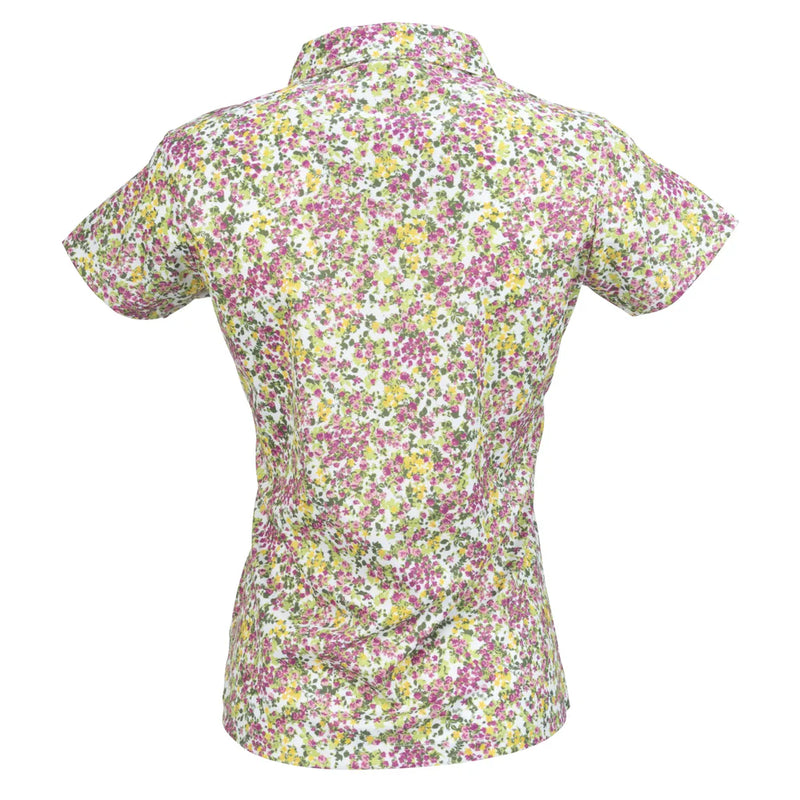 Nancy Lopez Bloom short sleeved polo - White multi floral
