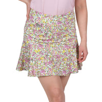 Nancy Lopez Bloom Flip 17" skort - White multi floral