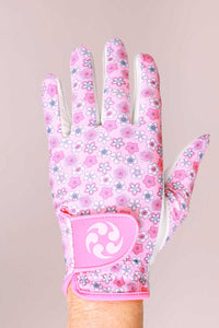 Suitably Sporty Golf Glove (left hand) - Flower Power for Breast Cancer