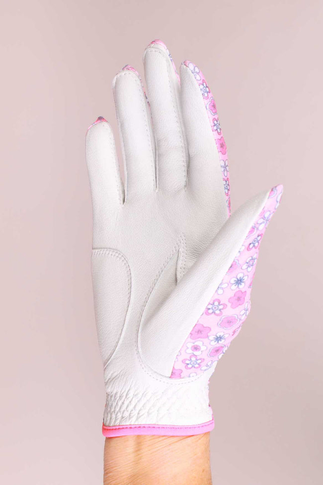 Suitably Sporty Golf Glove (right hand) - Flower Power for Breast Cancer