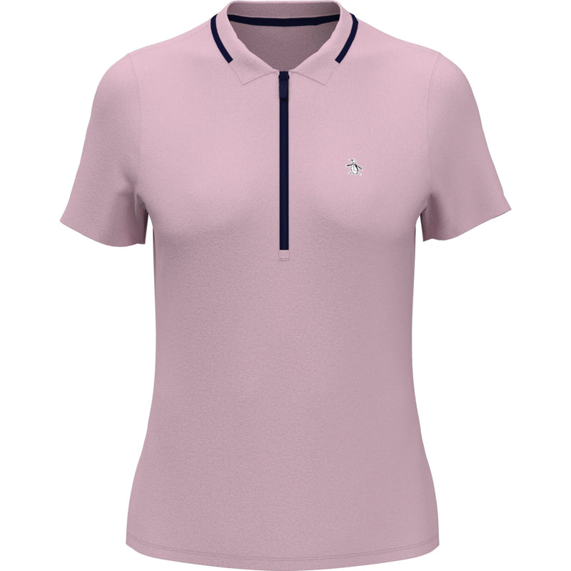 Original Penguin Ribbed Short Sleeved top - Charm Pink