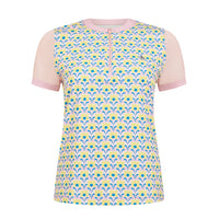Original Penguin Lattice Short Sleeved top - Charm Pink print