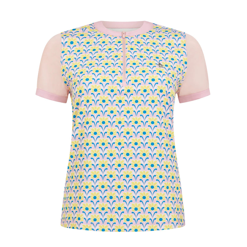 Original Penguin Lattice Short Sleeved top - Charm Pink print