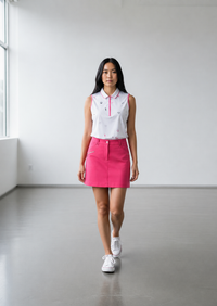JRB Sleeveless Polo - White Golf Print