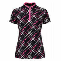 JRB Short Sleeved Polo - Black with Cross Print